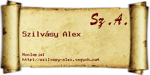 Szilvásy Alex névjegykártya