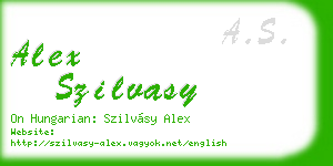 alex szilvasy business card
