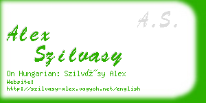 alex szilvasy business card